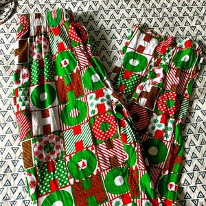 Christmas Print Vintage Casual Loose Pants